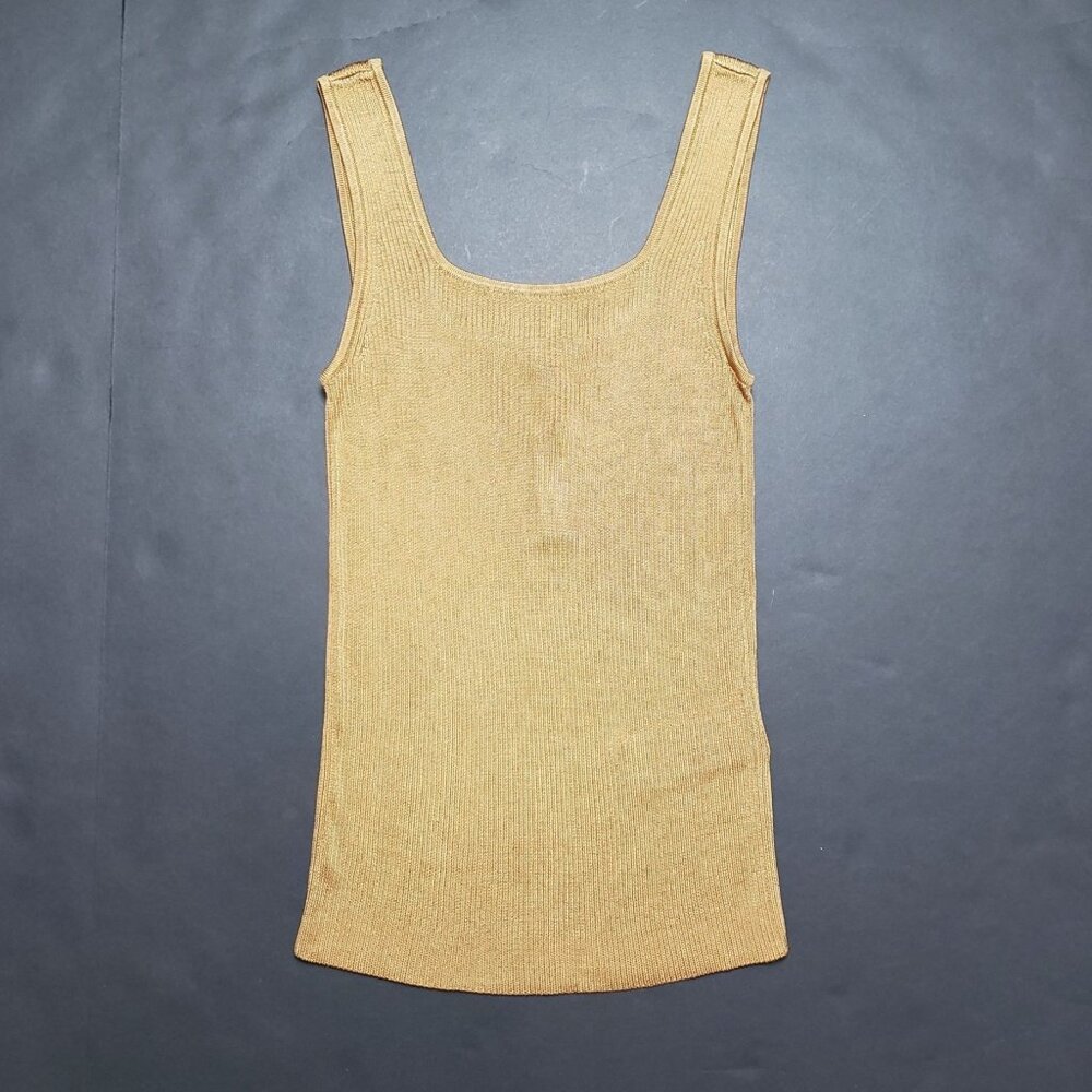 Madewell Rib Square-Neck Sweater Tank Womens XXS Golden Bronze Brown Stylish Top - Picture 16 of 16